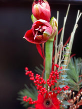 Lade das Bild in den Galerie-Viewer, Weihnachtlicher Amaryllis-Strauß in rot
